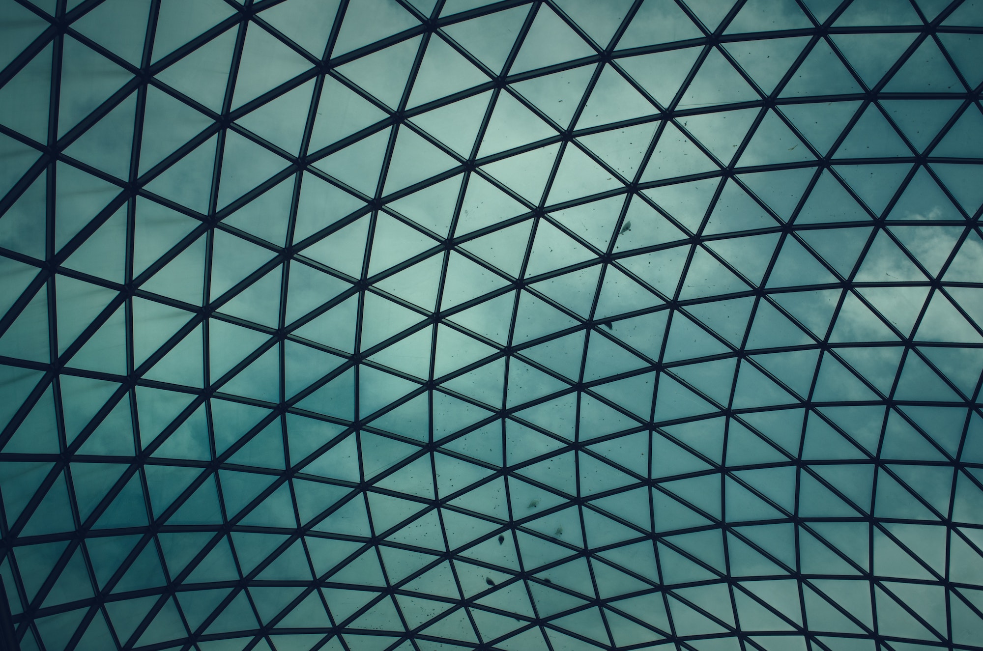 Low angle view of the ceiling of The British Museum in London in England